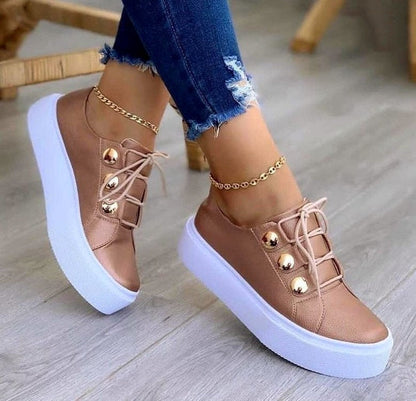 Abby | Orthopedic Lace-up Flats Sneakers Women Rivet Casual Shoes