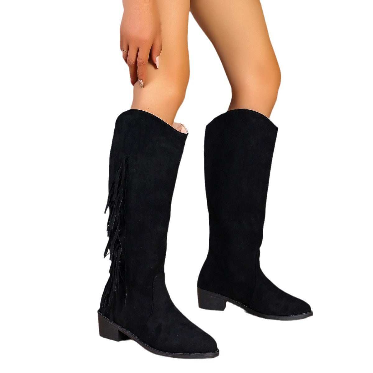 OrthoCare Fringe Boots - Low Heel Comfort