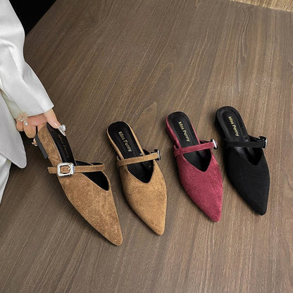 OrthoCare | Pointed Toe Buckle Strap Slingback Flats