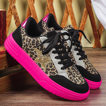 OrthoCare Unique Leopard Print Sneakers For Men And Women - Retro Style
