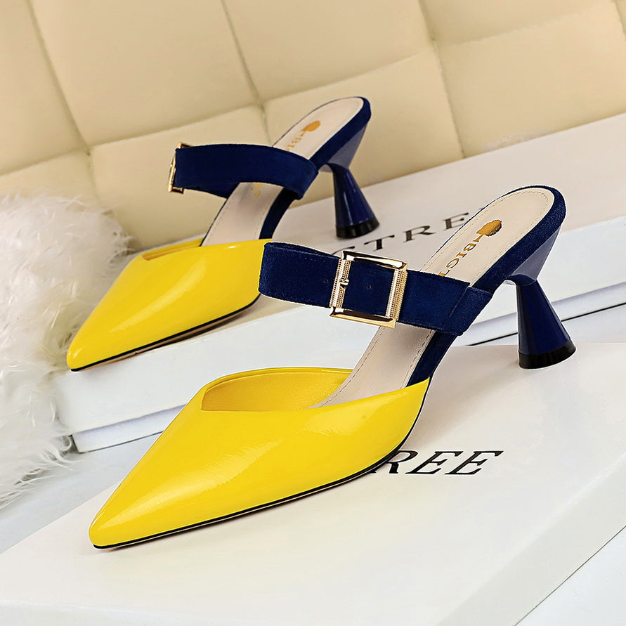 Anais | Women’s Orthopedic Pointed Toe Buckle Slingback Mule Pumps