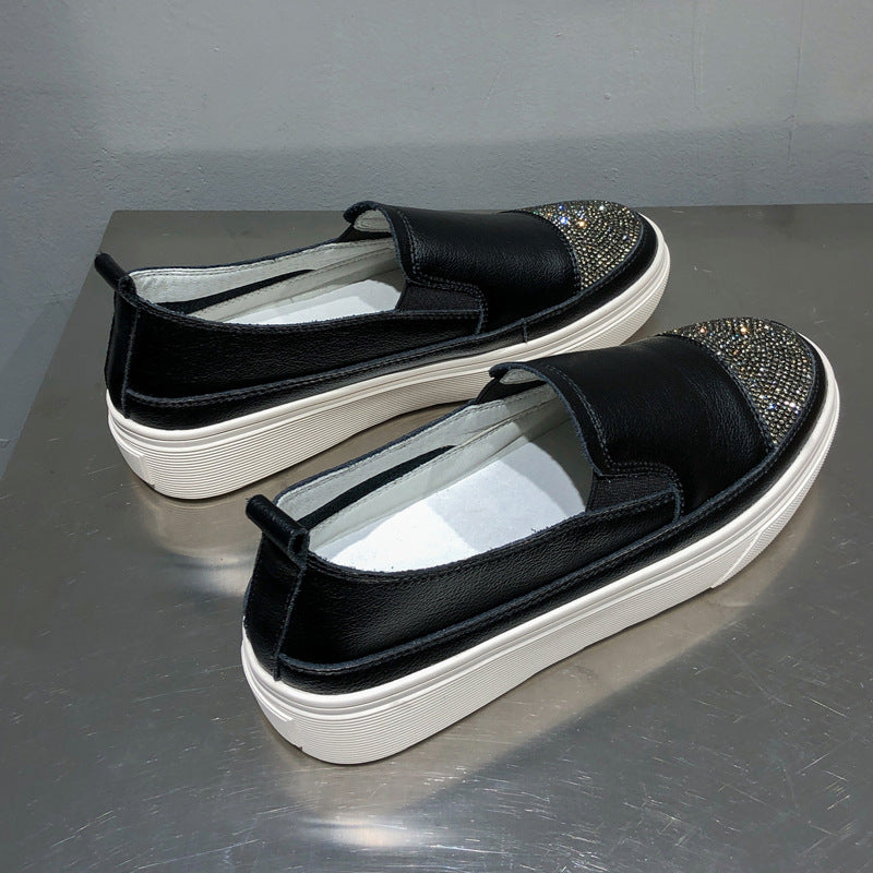 OrthoCare | Platform Slip-On Loafers with Glitter Toe
