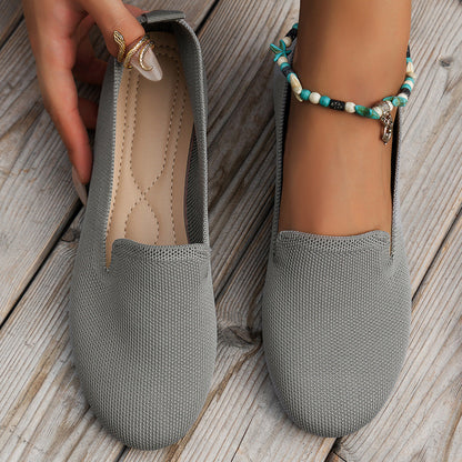 Orthopedic Knit Slip-On Flats – Lightweight Breathable Comfort Everyday Shoes