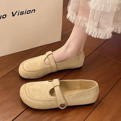 Diora | Women’s Orthopedic Suede Mary Jane Ballet Flats