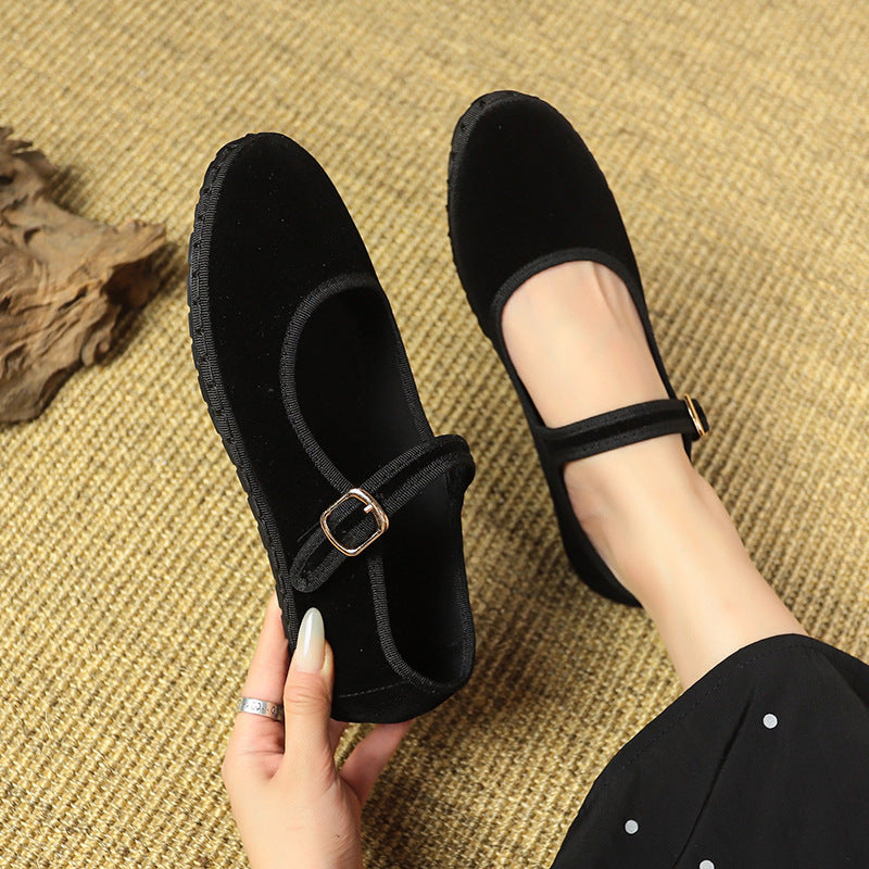 Mazelle | Women’s Orthopedic Velvet Mary Jane Flats