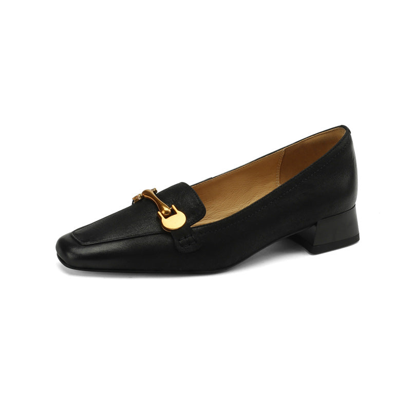 OrthoCare Women’s Square Toe Leather Shoes - Comfort