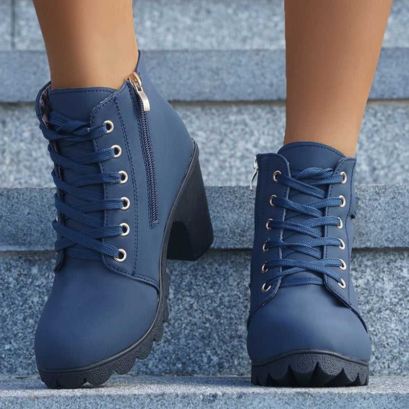 OrthoCare Leopard Print Ankle Boots - Square Heel