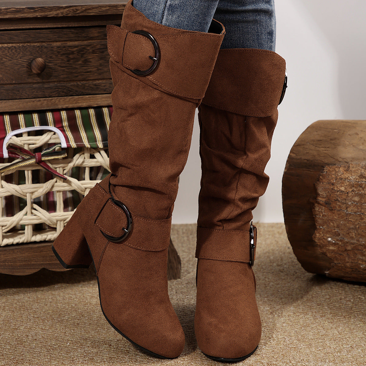 OrthoCare Beltbuckle Boots - Chunky Heel Comfort