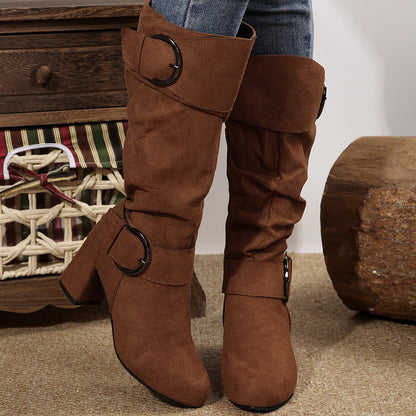 OrthoCare Beltbuckle Boots - Chunky Heel Comfort