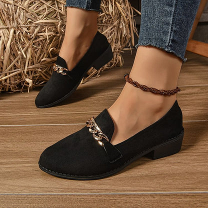 OrthoCare Pointed Toe Chunky Heel Shoes - Comfort
