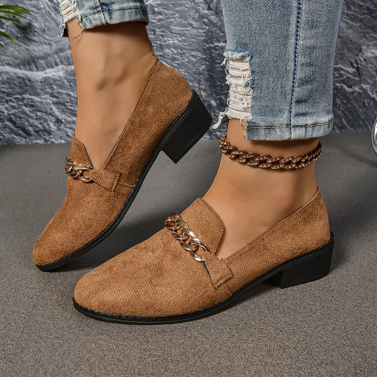 OrthoCare Pointed Toe Chunky Heel Shoes - Comfort