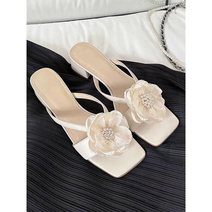 Kestra | Women’s Orthopedic Floral Square Toe Slide Sandals