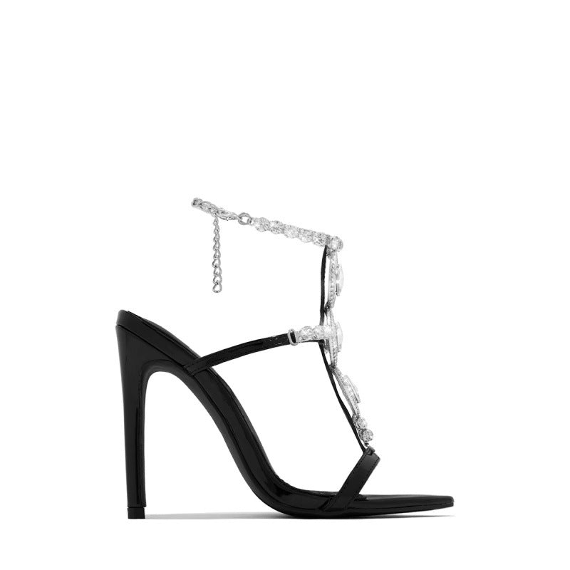 OrthoCare Gold Rhinestone Stiletto Sandals - Unique Elegance