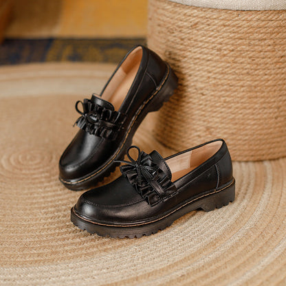 OrthoCare Leather Loafers - Chunky Heel Comfort