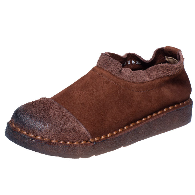 Abby | Orthopedic Vintage Suede Slip-On Loafers – Hand-Stitched Comfort Shoes