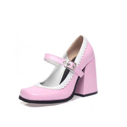 Orthopedic Mary Jane Block Heels – Comfortable Strap Dress Shoes