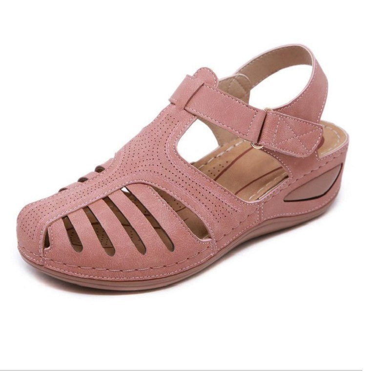 OrthoCare Plus Size Retro Wedge Sandals - Comfort And Style