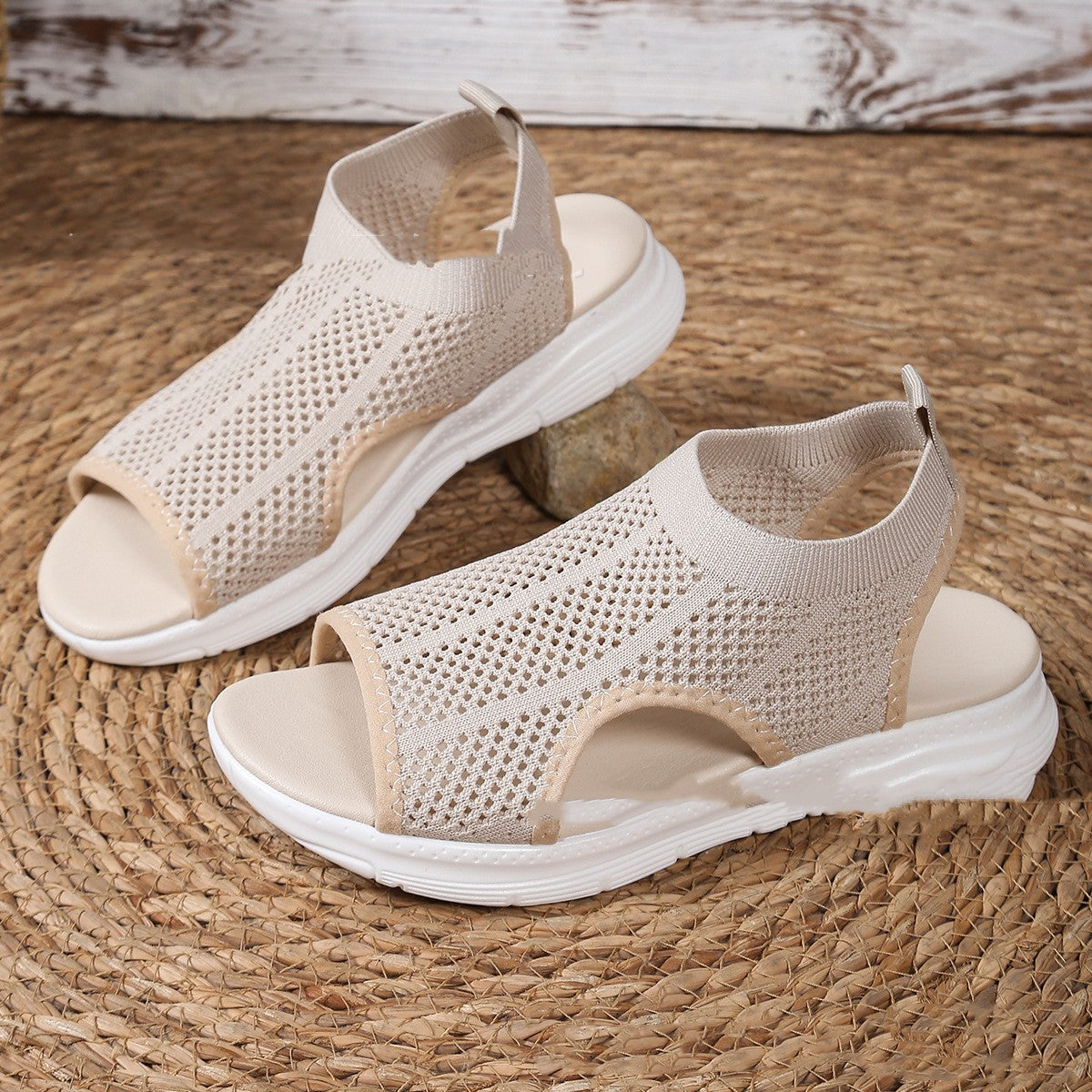 Quiana | Women’s Orthopedic Breathable Knit Peep Toe Sandals