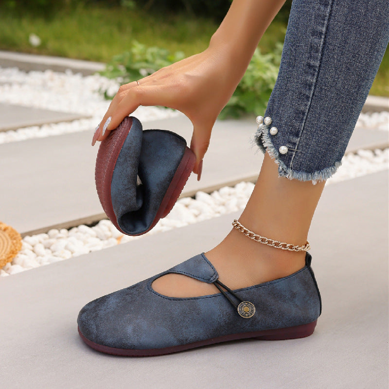 OrthoCare Women’s Vintage Mary Jane Flats – Soft Comfort Everyday Walking Shoes
