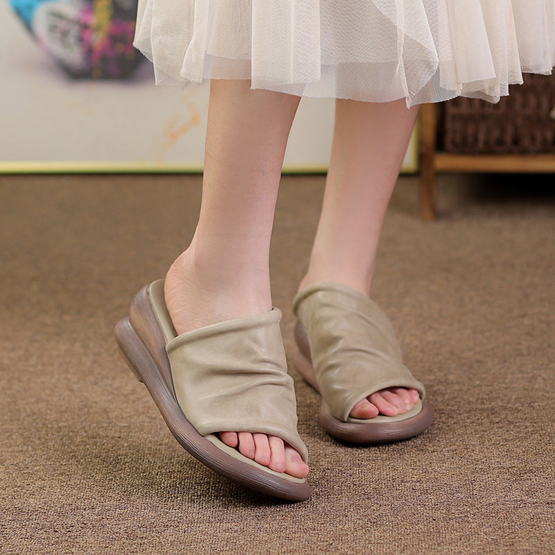 Uvellia | Women’s Orthopedic Soft Leather Comfort Slide Sandals