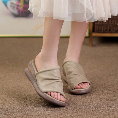 Uvellia | Women’s Orthopedic Soft Leather Comfort Slide Sandals