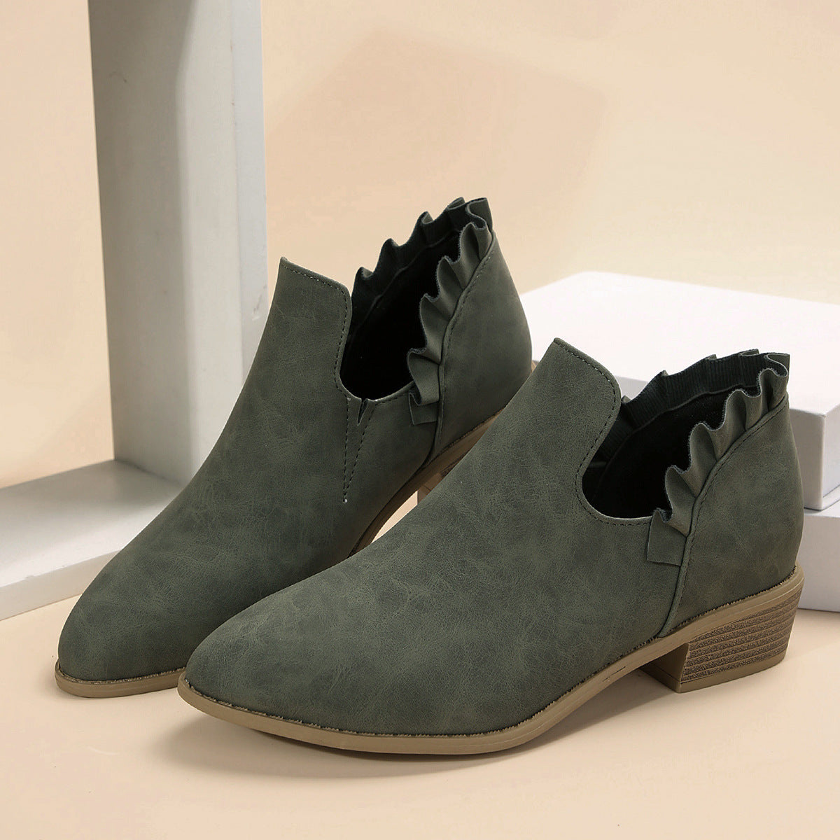 OrthoCare Women's Chunky Heel Pointed Toe Boots