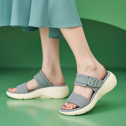 OrthoCare | Double Strap Comfort Platform Slide Sandals
