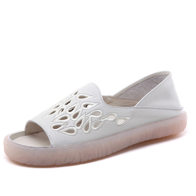 Yvette | Women’s Orthopedic Perforated Peep Toe Comfort Loafers