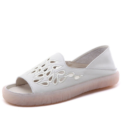 Yvette | Women’s Orthopedic Perforated Peep Toe Comfort Loafers