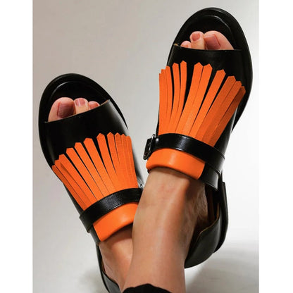 Phaeline | Women’s Orthopedic Fringe Accent Comfort Sandals