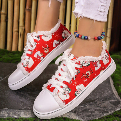 Noella | Orthopedic Holiday Santa Claus Patterned Sneakers