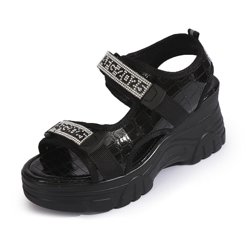 OrthoCare Wedge Heel Sandals With Rhinestones
