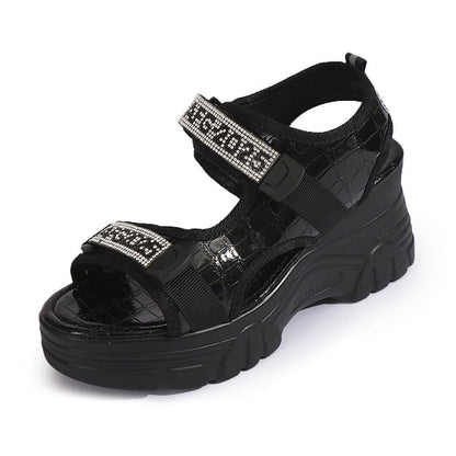 OrthoCare Wedge Heel Sandals With Rhinestones