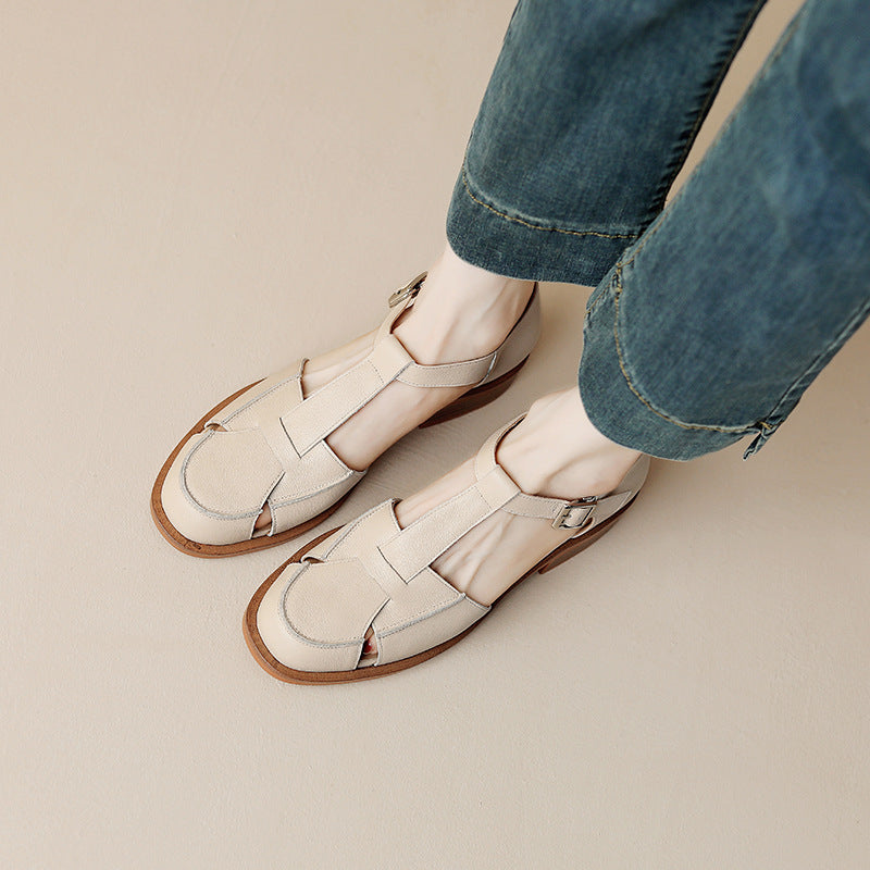 OrthoCare Retro Flat Sandals With Hollow Toe Box