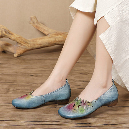 OrthoCare Floral Cutout Flats – Vintage Handmade Comfort Shoes