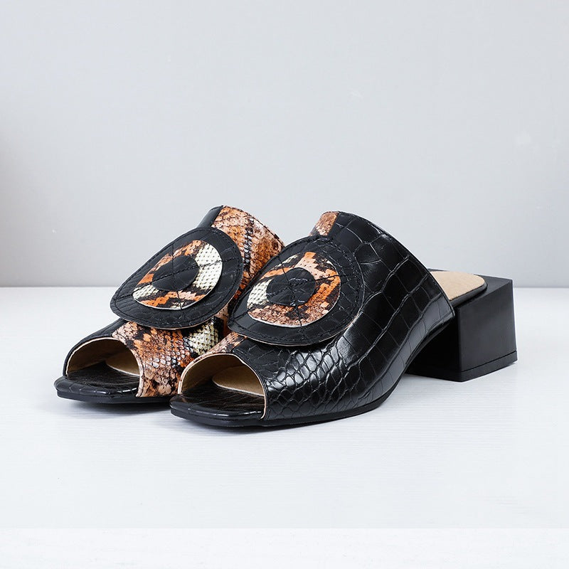 Aelin | Women’s Orthopedic Embellished Block Heel Mule Sandals