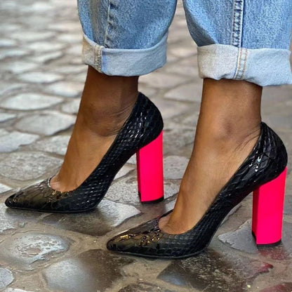 OrthoCare Women’s Pointed Toe Block Heel Pumps – Comfortable Dress Heels