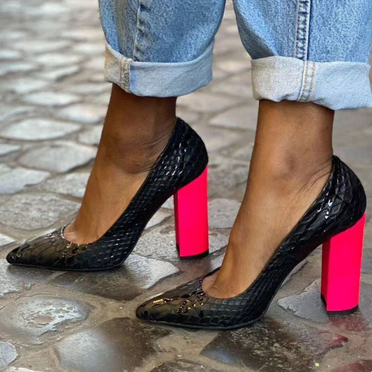 OrthoCare Women’s Pointed Toe Block Heel Pumps – Comfortable Dress Heels