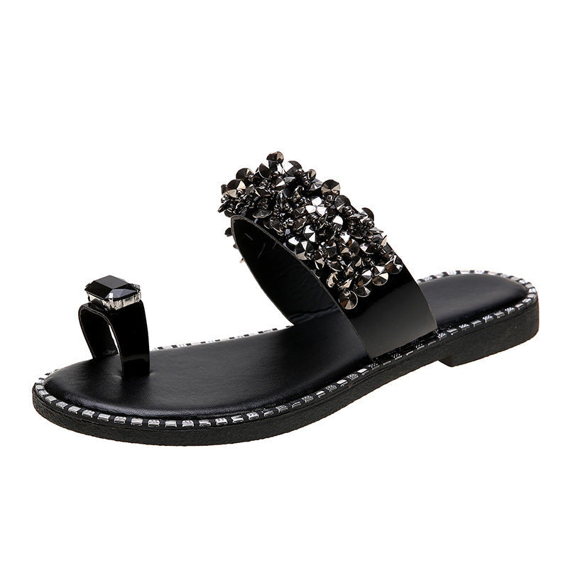 Novalie | Women’s Orthopedic Rhinestone Toe Ring Slide Sandals