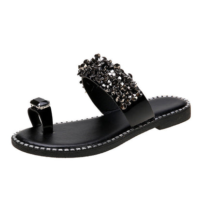 Novalie | Women’s Orthopedic Rhinestone Toe Ring Slide Sandals