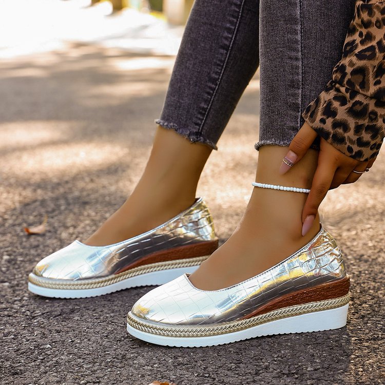 Ferelith | Women’s Orthopedic Metallic Slip-On Comfort Flats