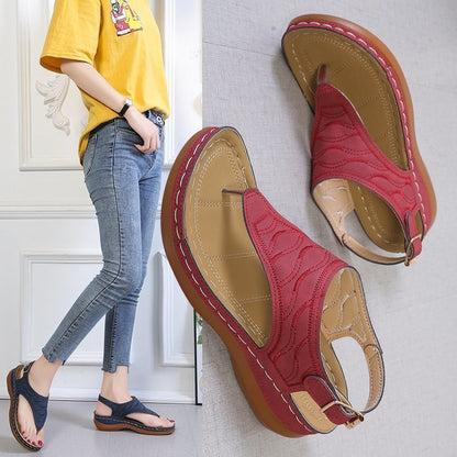 Samantha | Orthopedic Casual Sandals Women's Wedge Solid Color Flip Flop Sandals