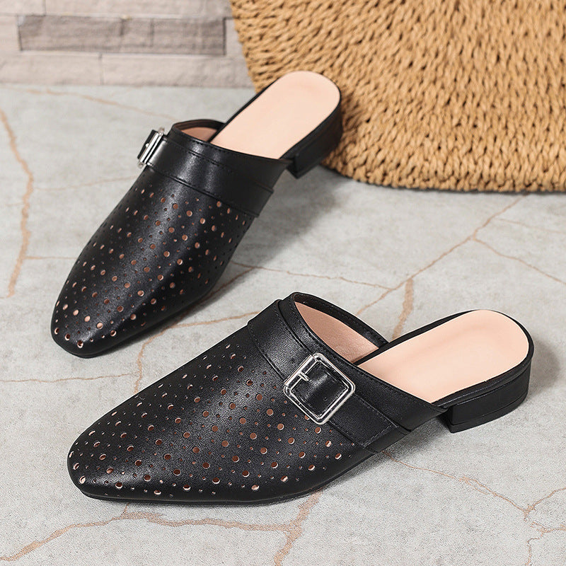 Hestia | Women’s Orthopedic Perforated Pointed Toe Mule Flats