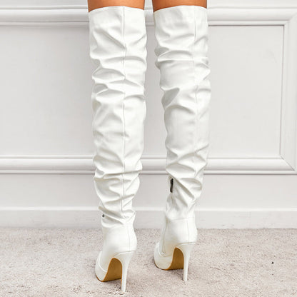 Melody | LuxeStride Orthopedic Patent Over-the-Knee Boots