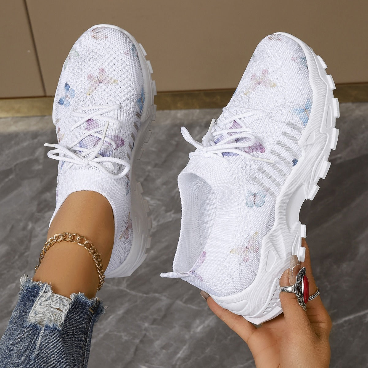 Harlowe | Women’s Orthopedic Floral Chunky Walking Sneakers