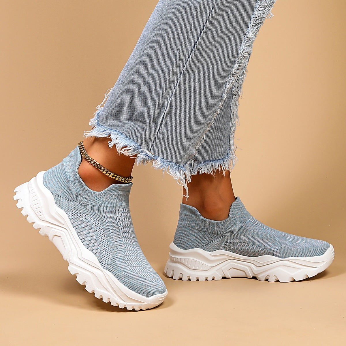 OrthoCare Women’s Knit Slip-On Sneakers – Lightweight Breathable Comfort Shoes