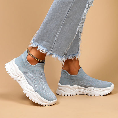 OrthoCare Women’s Knit Slip-On Sneakers – Lightweight Breathable Comfort Shoes