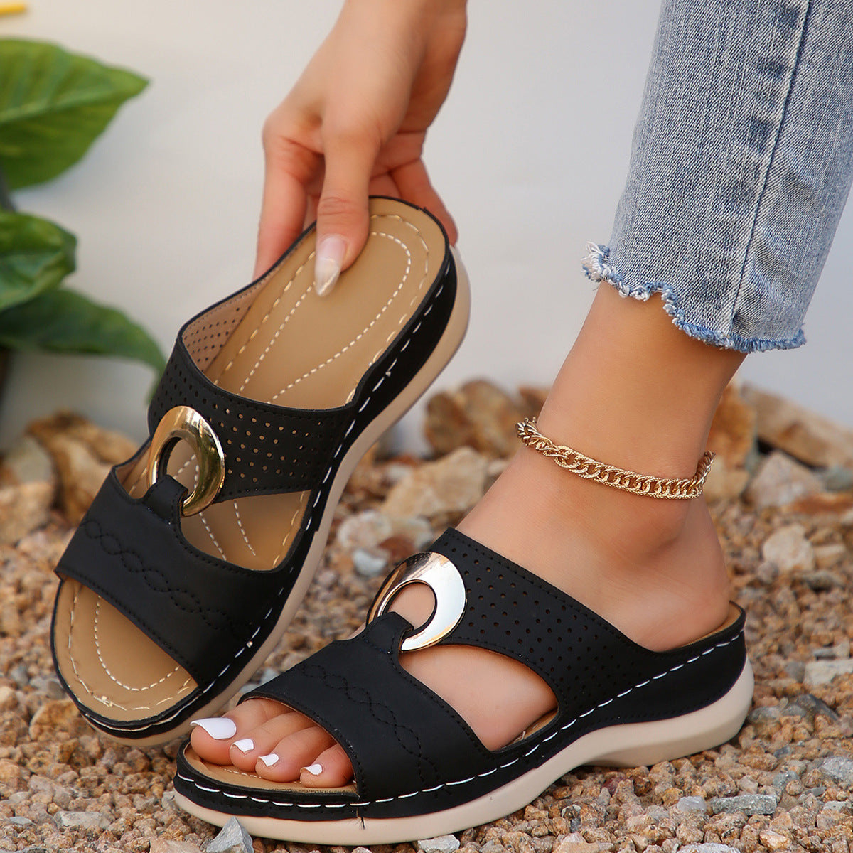 Orthopedic Comfort Sandals for Women – Adjustable Strap Breathable Walking Shoes