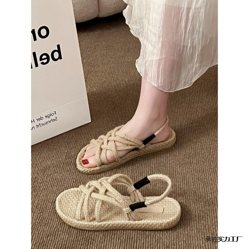 OrthoCare Handmade Braided Strappy Flat Sandals