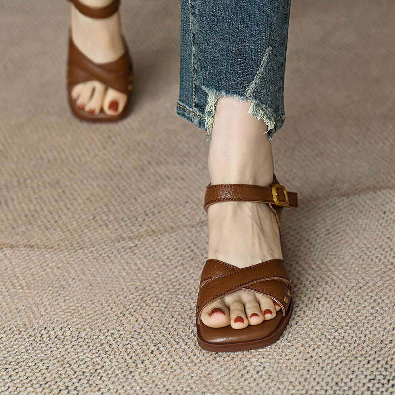 Sable | Women’s Orthopedic Vintage T-Strap Block Heel Sandals